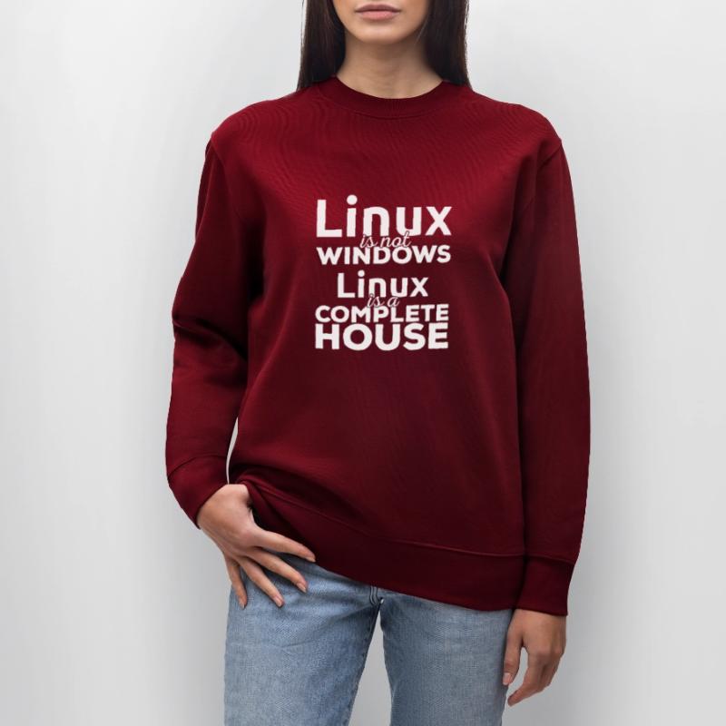Linux is not Windows! Linux is a complete house! Stanley/Stella CHANGER Unisex Organic Sweatshirt