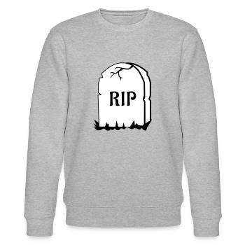 Rest in Peace Grabstein - Stanley/Stella Unisex Bio-Sweatshirt CHANGER  - Grau meliert - Vorne - Nik (191cm) & Marisol (170cm)