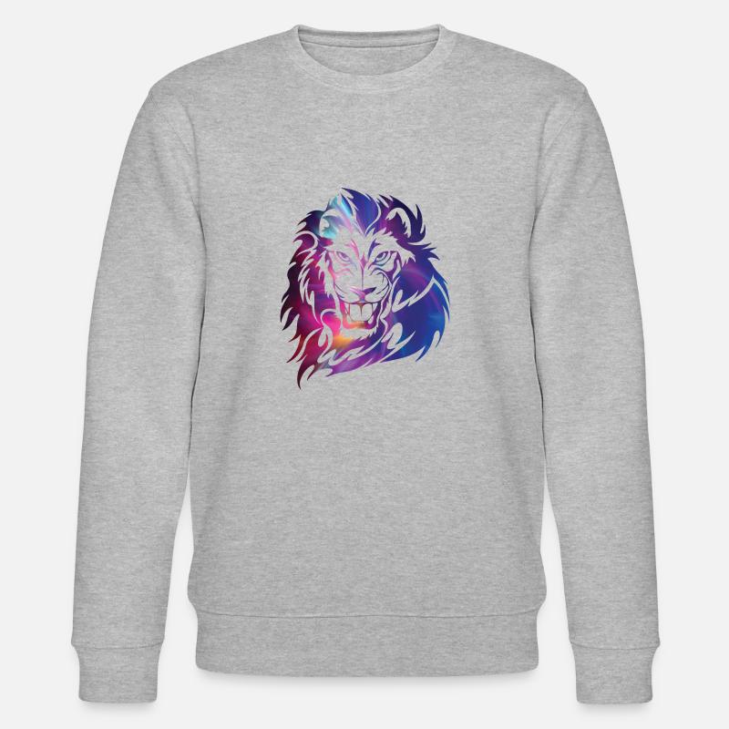 Fantasy Löwe Gesicht Mähne - Stanley/Stella Unisex Bio-Sweatshirt CHANGER  - Grau meliert