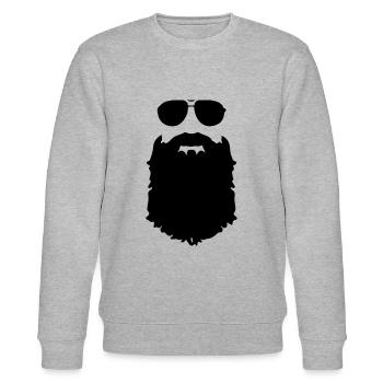 I and my beard - Stanley/Stella CHANGER Unisex Organic Sweatshirt - heather grey - Front - Nik (191cm) & Marisol (170cm)