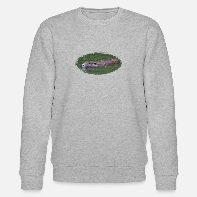 Nutria Biber Biberratte Wasserratte - Stanley/Stella Unisex Bio-Sweatshirt CHANGER - Grau meliert