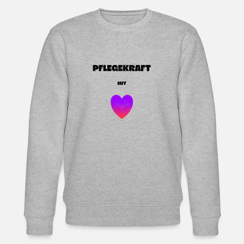 Pflegekraft mit Herz Systemrelevant - Stanley/Stella Unisex Bio-Sweatshirt CHANGER  - Grau meliert