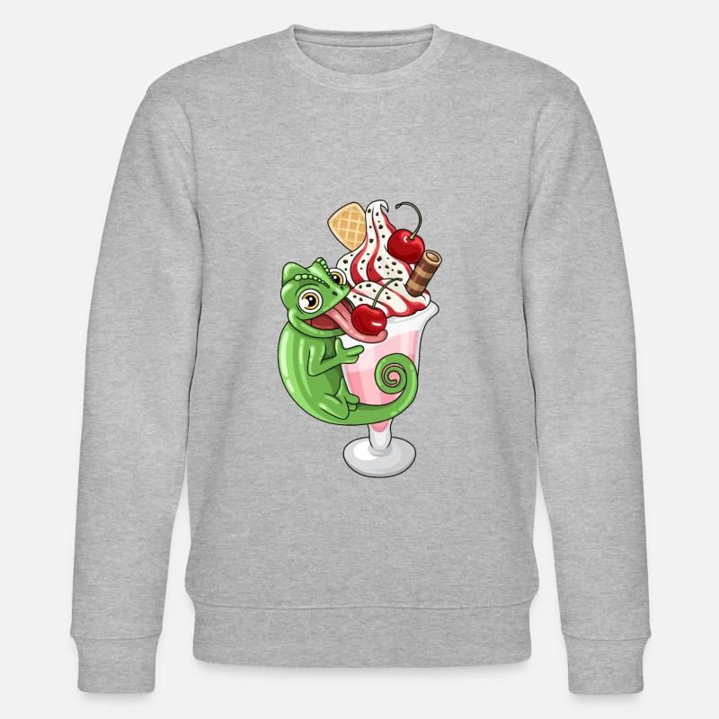 Ice cream cups with chameleon - Stanley/Stella CHANGER Unisex Organic Sweatshirt - heather grey