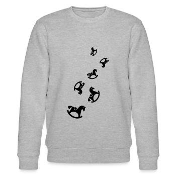 Schauckelpferd Spielzeug Baby - Stanley/Stella Unisex Bio-Sweatshirt CHANGER  - Grau meliert - Vorne - Nik (191cm) & Marisol (170cm)