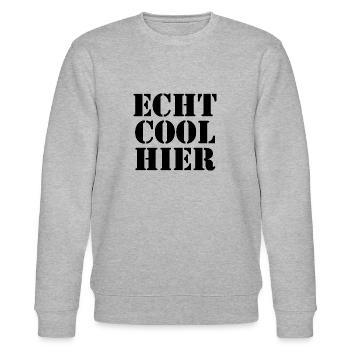 echt cool hier 2 schwarz - Stanley/Stella Unisex Bio-Sweatshirt CHANGER  - Grau meliert - Vorne - Nik (191cm) & Marisol (170cm)