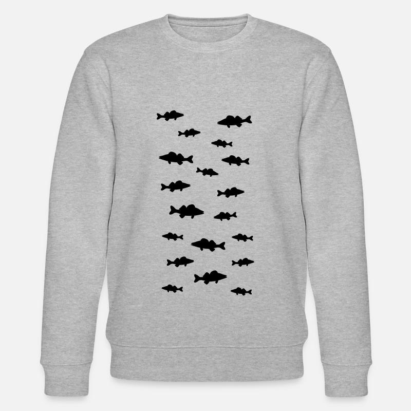 Zander Schwarm - Pêche, Cadeau pêcheur - Sweat bio CHANGER Stanley/Stella Unisexe - gris chiné
