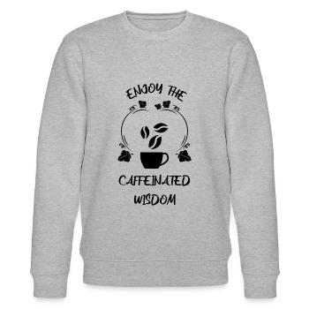 Kaffee Espresso Käffchen - Stanley/Stella Unisex Bio-Sweatshirt CHANGER  - Grau meliert - Vorne - Nik (191cm) & Marisol (170cm)