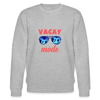 Sommerurlaub Familienausflug Retro Beach Vacay Mode - Stanley/Stella Unisex Bio-Sweatshirt CHANGER  - Grau meliert - Vorne - Nik (191cm) & Marisol (170cm)