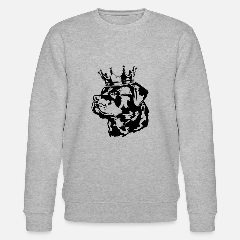 Rottweiler Krone Hunde Hund Wilsigns - Stanley/Stella Unisex Bio-Sweatshirt CHANGER  - Grau meliert
