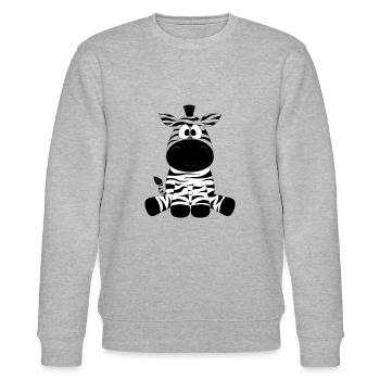 Zebo das lustige Zebra - Stanley/Stella Unisex Bio-Sweatshirt CHANGER  - Grau meliert - Vorne - Nik (191cm) & Marisol (170cm)