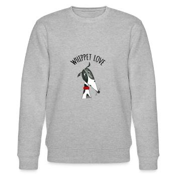 Whippet Love black and white - Stanley/Stella Unisex Bio-Sweatshirt CHANGER  - Grau meliert - Vorne - Nik (191cm) & Marisol (170cm)