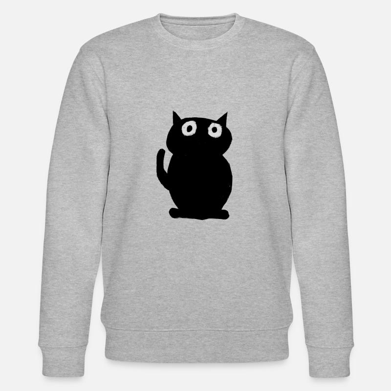 schwarze Katze - Stanley/Stella Unisex Bio-Sweatshirt CHANGER  - Grau meliert