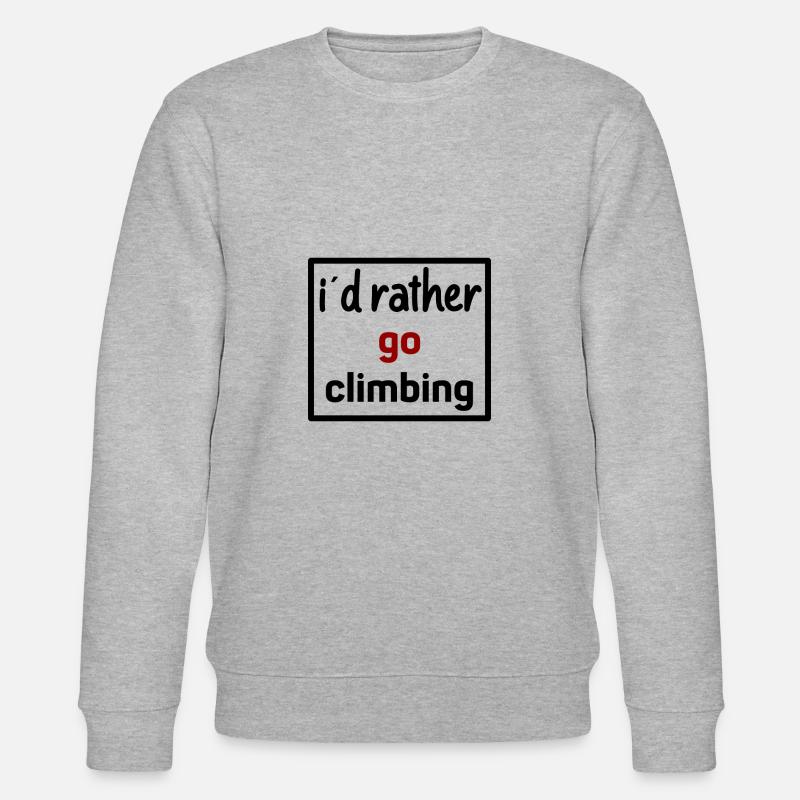 i would rather go climbing - Stanley/Stella Unisex Bio-Sweatshirt CHANGER  - Grau meliert