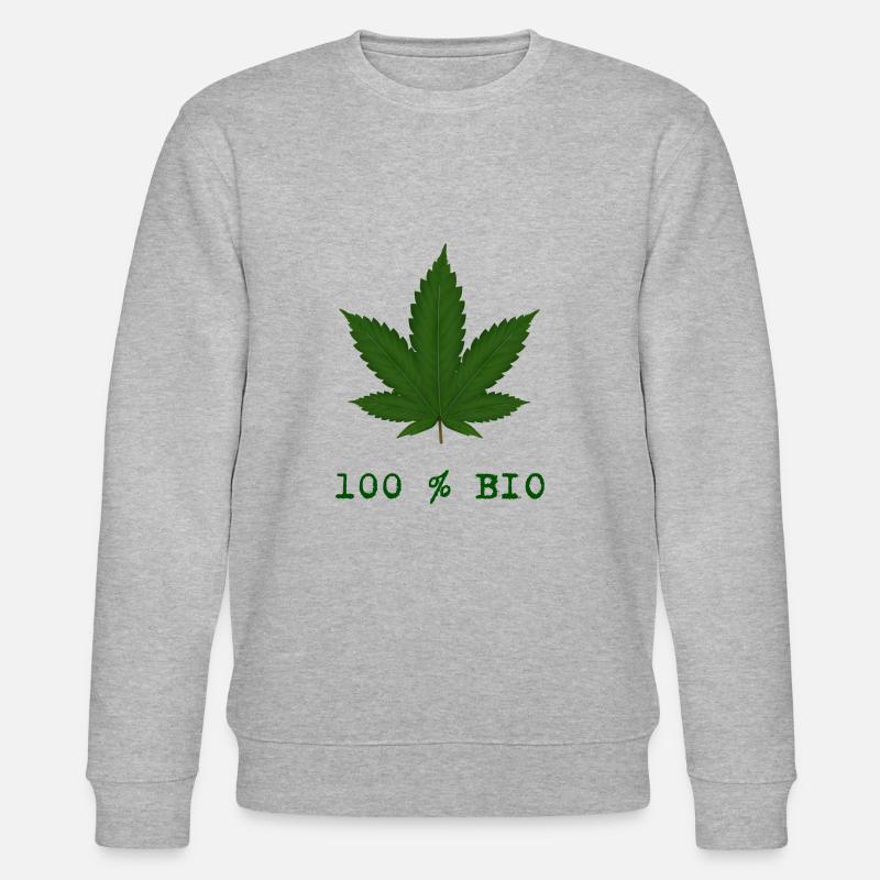 254 - Cannabis, 100% Bio - Stanley/Stella Unisex Bio-Sweatshirt CHANGER  - Grau meliert