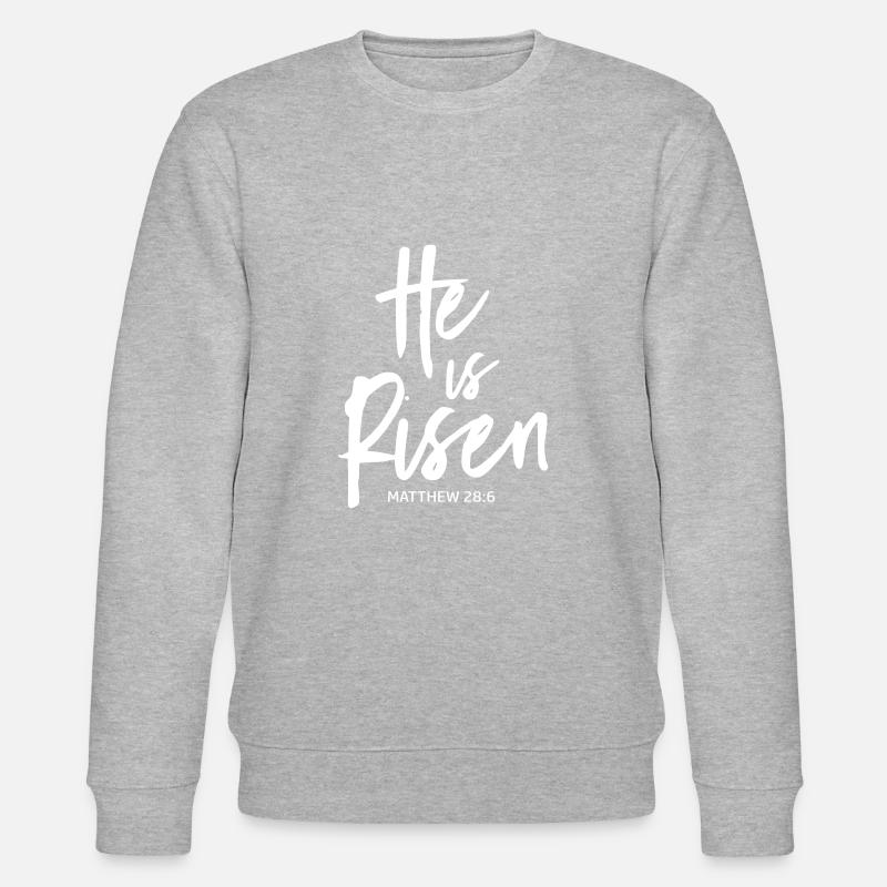 he is risen by csDesign - Stanley/Stella Unisex Bio-Sweatshirt CHANGER  - Grau meliert