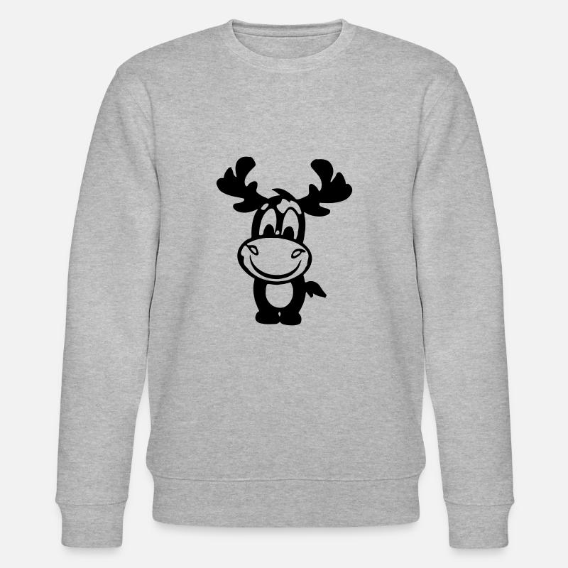 Elch Vektor Geschenkidee - Stanley/Stella Unisex Bio-Sweatshirt CHANGER  - Grau meliert