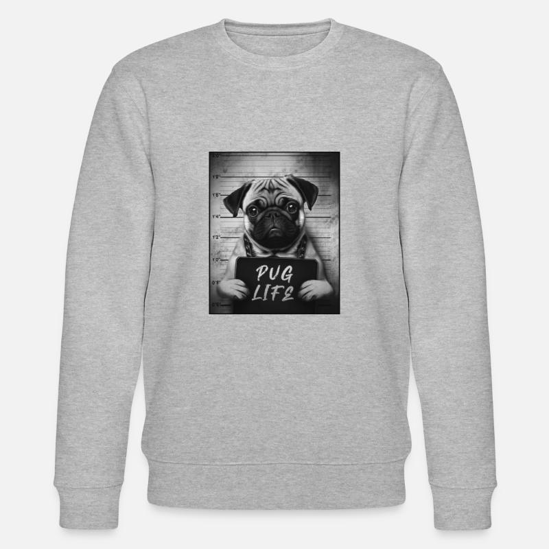 Pug Mugshot - Pug Life - Stanley/Stella Unisex Bio-Sweatshirt CHANGER - Grau meliert