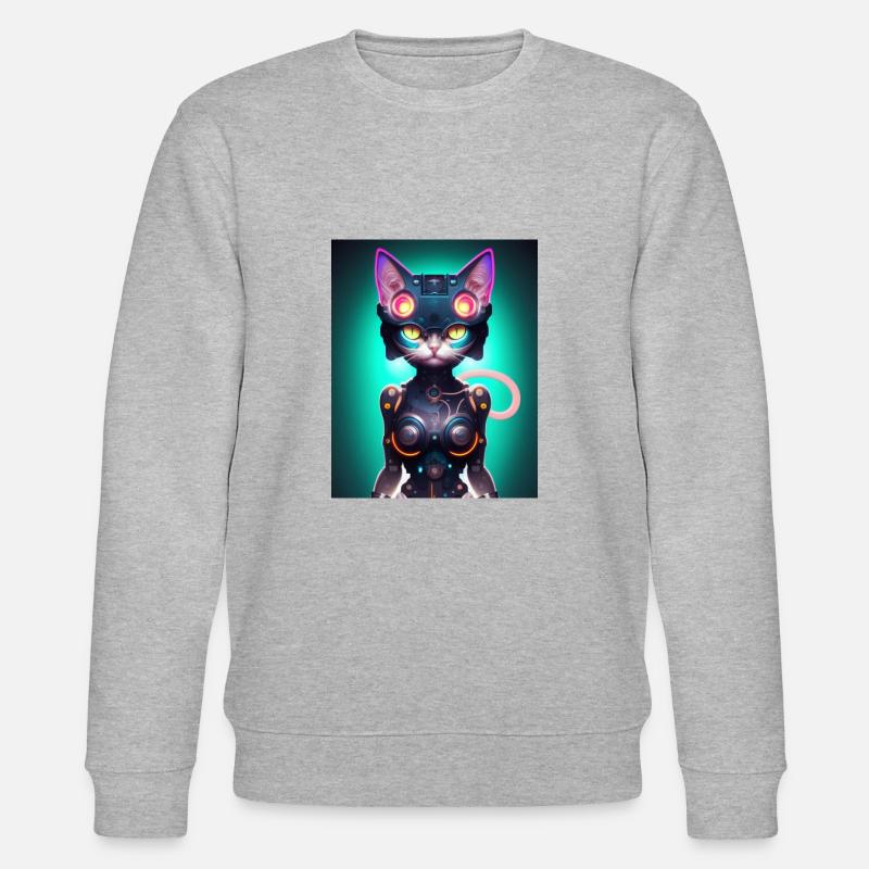 Conception Cyborg Cat - Sweat bio CHANGER Stanley/Stella Unisexe - gris chiné