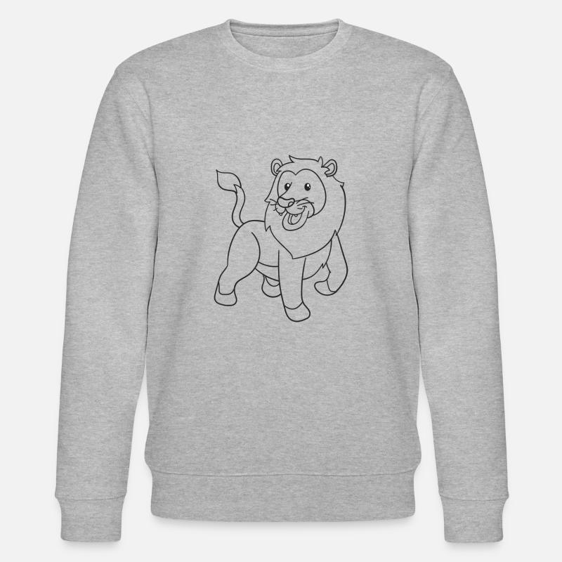 Löwe, Raubkatze, Katze, Geschenk, Geschenkidee - Stanley/Stella Unisex Bio-Sweatshirt CHANGER  - Grau meliert