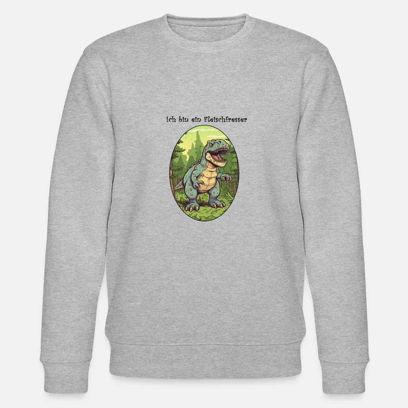 Ich bin ein Fleischfresser - Stanley/Stella Unisex Bio-Sweatshirt CHANGER  - Grau meliert