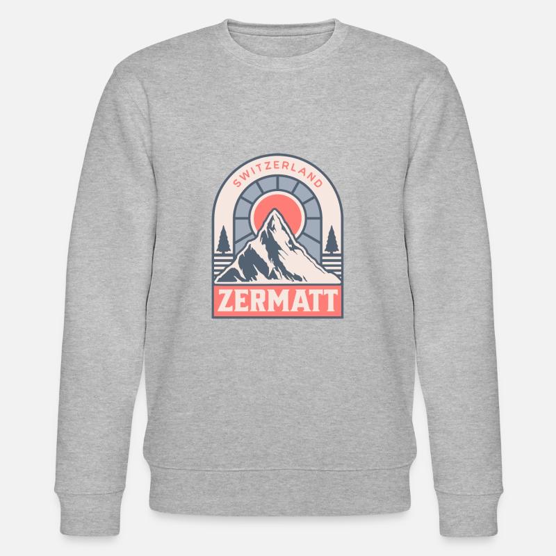 Zermatt Schweiz Retro Ski - Stanley/Stella Unisex Bio-Sweatshirt CHANGER  - Grau meliert