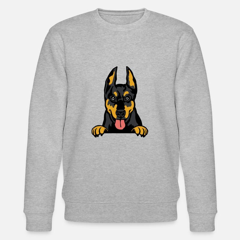 Doberman Majesty: Elegance in Strength - Stanley/Stella CHANGER Unisex Organic Sweatshirt - heather grey