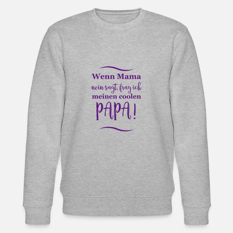 lustige sprüche cooler papa - Stanley/Stella Unisex Bio-Sweatshirt CHANGER  - Grau meliert