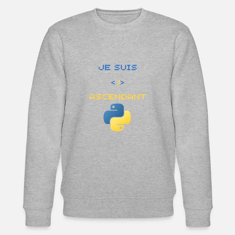 Geschenk für Python-Entwickler - Stanley/Stella Unisex Bio-Sweatshirt CHANGER  - Grau meliert