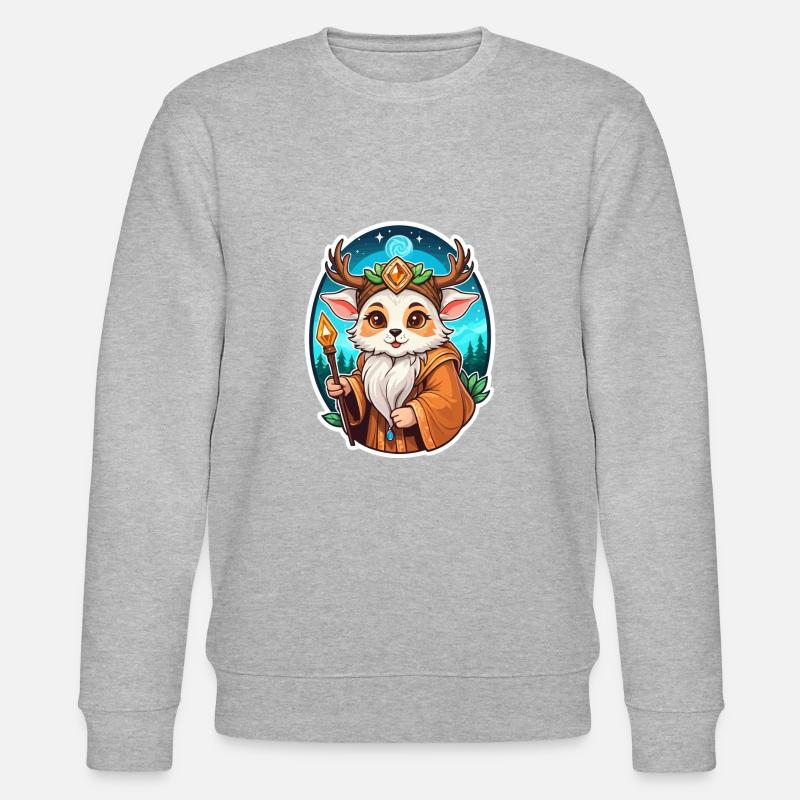 Druid Cute Illustration - Stanley/Stella CHANGER Unisex Organic Sweatshirt - heather grey