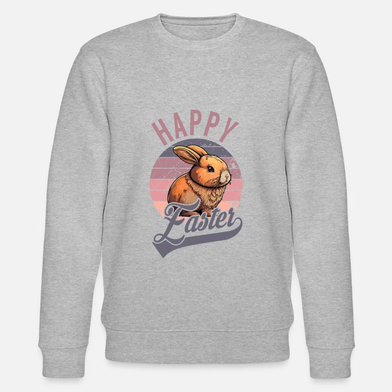 Happy Easter - Frohe Ostern - Stanley/Stella Unisex Bio-Sweatshirt CHANGER - Grau meliert