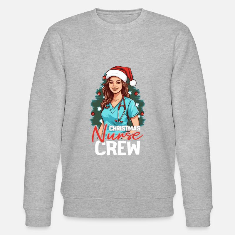 Merry Christmas Nurse - Stanley/Stella CHANGER Unisex Organic Sweatshirt - heather grey