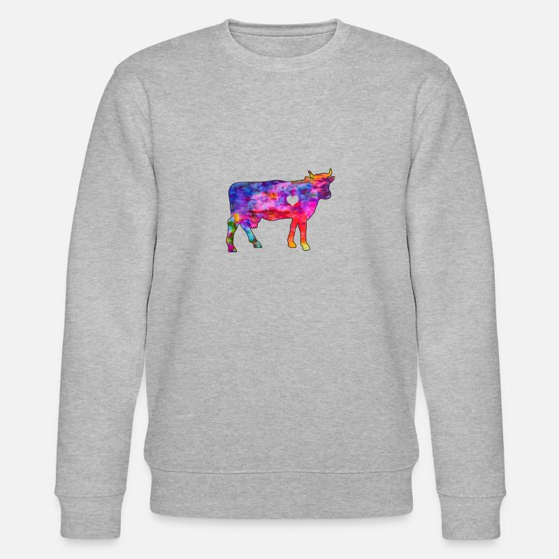 Kuh mit Herz - Stanley/Stella Unisex Bio-Sweatshirt CHANGER  - Grau meliert