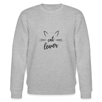 cat lover - Amoureux des chats - Sweat bio CHANGER Stanley/Stella Unisexe - gris chiné - Devant - Nik (191cm) & Marisol (170cm)