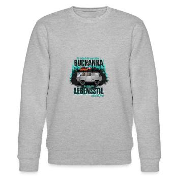 Buchanka Lebensstil - Stanley/Stella Unisex Bio-Sweatshirt CHANGER  - Grau meliert - Vorne - Nik (191cm) & Marisol (170cm)