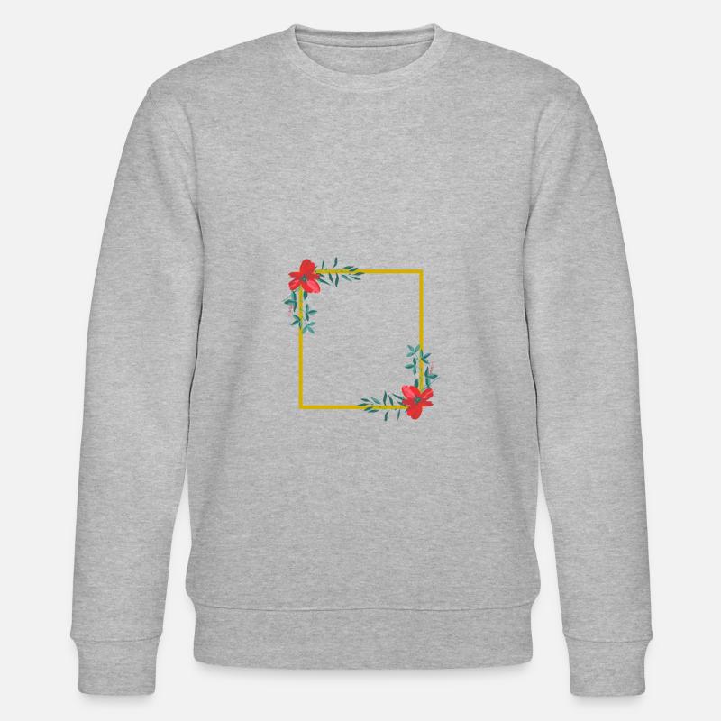 Blumen Rahmen - Stanley/Stella Unisex Bio-Sweatshirt CHANGER  - Grau meliert