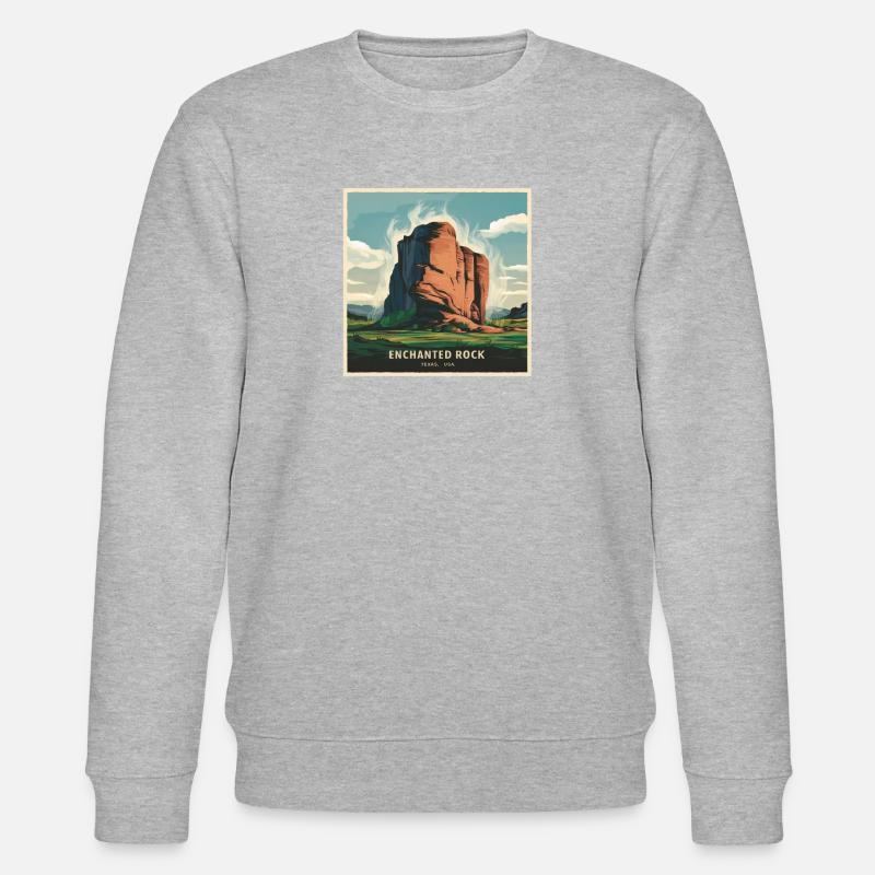 Enchanted Rock Texas Berge Landschaft - Stanley/Stella Unisex Bio-Sweatshirt CHANGER  - Grau meliert