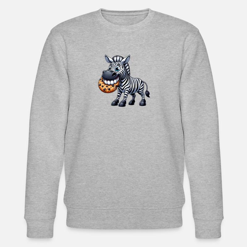 Zebra Biscuit Cartoon Cute Teeth - Stanley/Stella CHANGER Unisex Organic Sweatshirt - heather grey