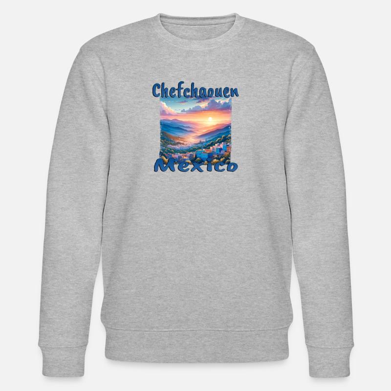 Chefchaouen Mexico Sunset Mountains - Stanley/Stella CHANGER Unisex Organic Sweatshirt - heather grey