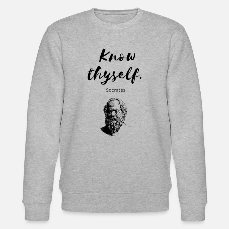 " Know thyself " Socrates - Stanley/Stella CHANGER Unisex Organic Sweatshirt - heather grey