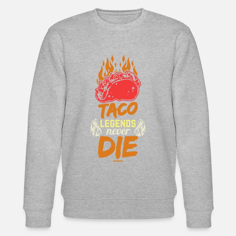 Taco Legends Never Die - Stanley/Stella Unisex Bio-Sweatshirt CHANGER  - Grau meliert