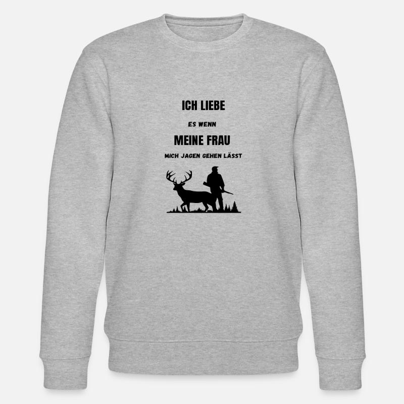 Jagd Spruch Jäger - Stanley/Stella Unisex Bio-Sweatshirt CHANGER  - Grau meliert