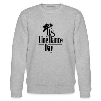 LINE DANCING, IT'S LINE DANCE DAY MIT HUT - Stanley/Stella Unisex Bio-Sweatshirt CHANGER  - Grau meliert - Vorne - Nik (191cm) & Marisol (170cm)