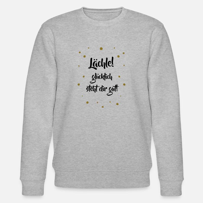 Lächle! Glücklich steht dir gut. - Stanley/Stella Unisex Bio-Sweatshirt CHANGER  - Grau meliert