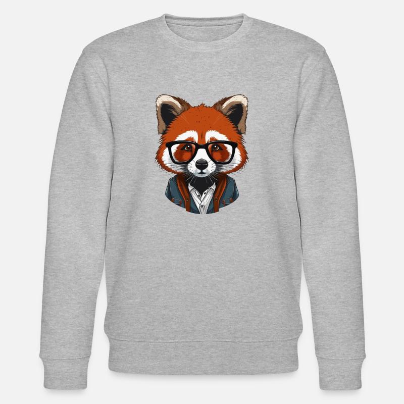 Red Panda en hipster - Sweat bio CHANGER Stanley/Stella Unisexe - gris chiné
