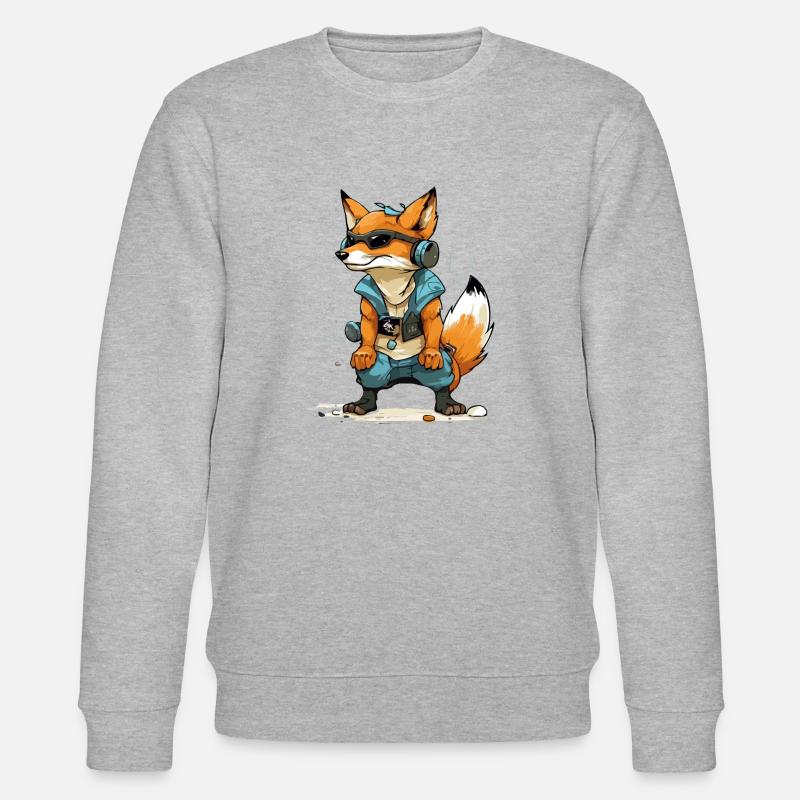 Zoki the fox - Stanley/Stella CHANGER Unisex Organic Sweatshirt - heather grey