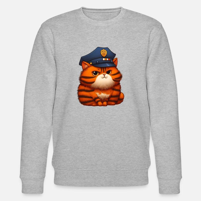 Polizei Katze - Stanley/Stella Unisex Bio-Sweatshirt CHANGER  - Grau meliert