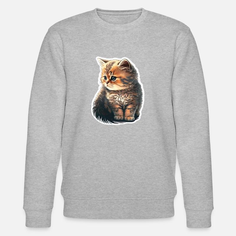 Süßes Kätzchen - Stanley/Stella Unisex Bio-Sweatshirt CHANGER  - Grau meliert