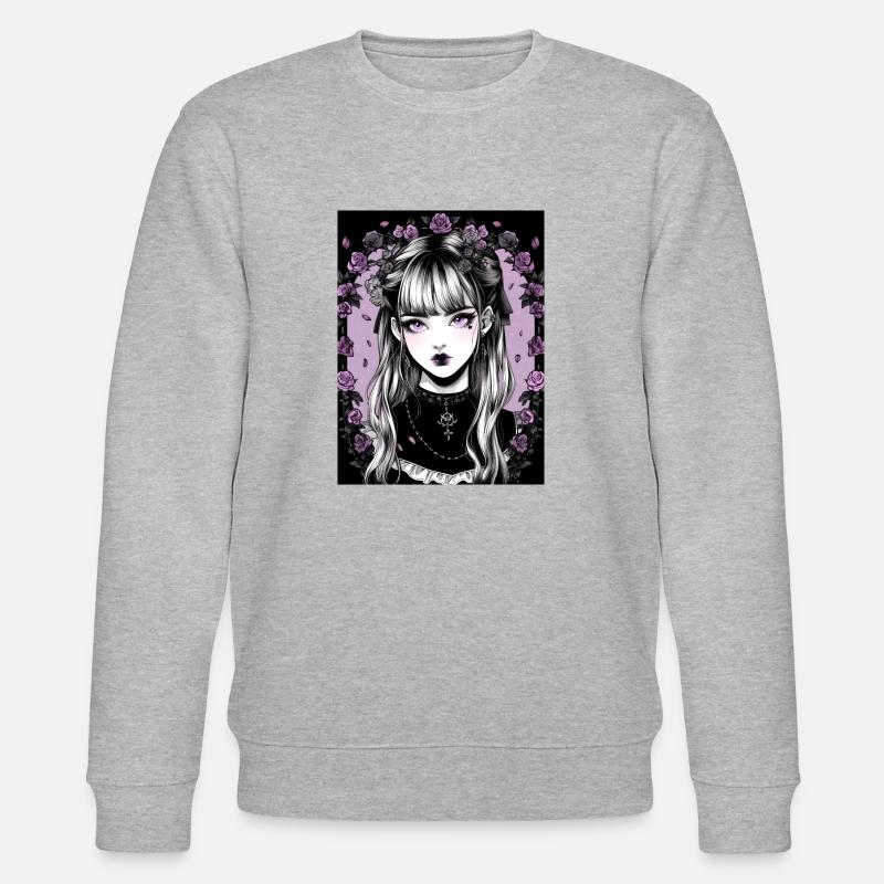 Goth anime mädchen - Stanley/Stella Unisex Bio-Sweatshirt CHANGER  - Grau meliert
