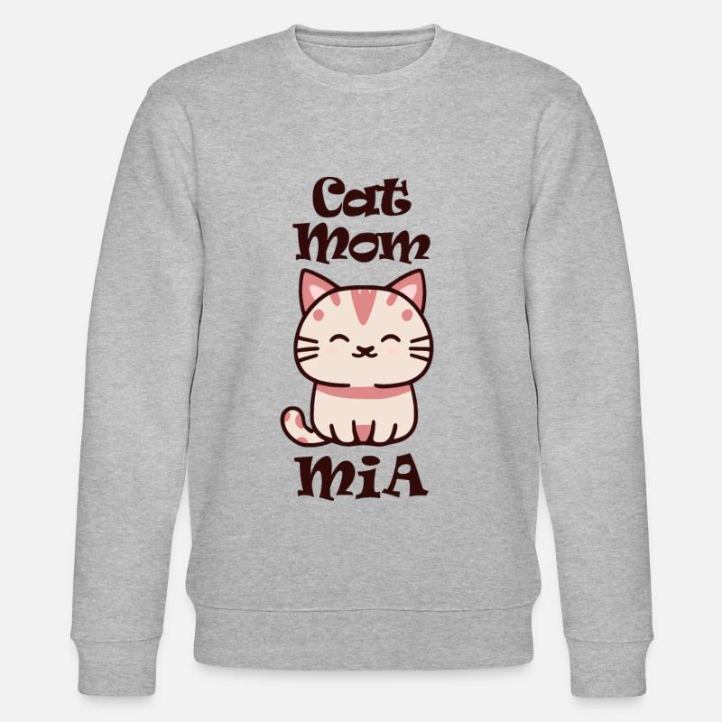 Mia Nom Prénom avec chat - Sweat bio CHANGER Stanley/Stella Unisexe - gris chiné
