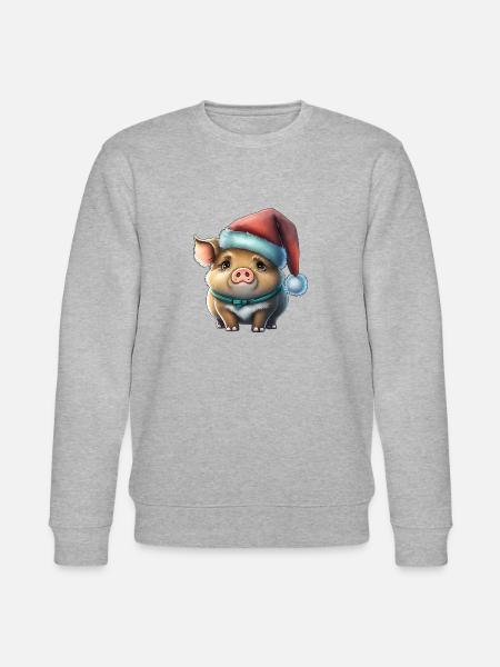 Julegris, sødt dyr, hue - Stanley/Stella økologisk unisex-sweatshirt CHANGER  - grå meleret
